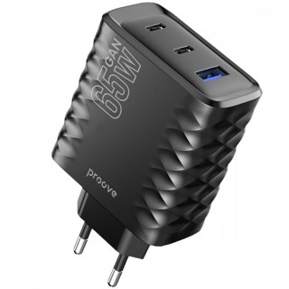 МЗП Proove Speed Surge Gan 65W (USB + 2 Type-C) black