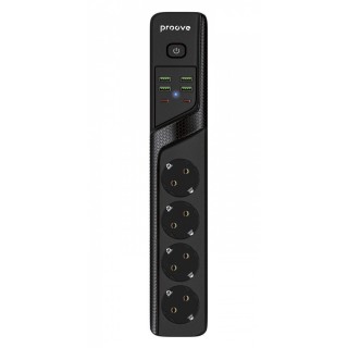Мережевий фільтр Proove Power Strip P-04 (4 розетки + 4 USB + 2 Type-C) 2М black