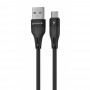 Кабель Proove Soft Silicone USB to Micro USB 2.4A (1m) black – (фото 1)