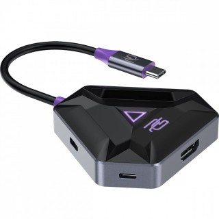 Type-C-Хаб Proove Gaming Spectre (2*USB3.0 + Type-C + PD100W + HDMI) dark gray