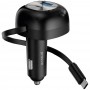 АЗП Proove Pulsar 65W (Type-C + USB) + Retractable Type-C Cable black – (фото 7)