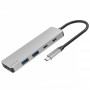 Type-C-Хаб Proove Iron Link 5 in 1 (2*Type-C + 2*USB3.0 + HDMI) silver – (фото 1)