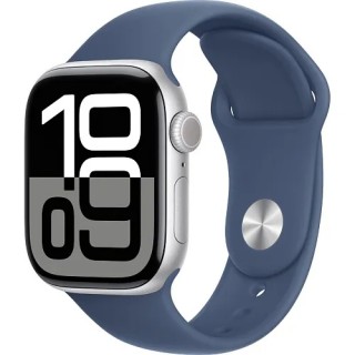 Смарт-годинник Apple Watch Series 10 GPS 42mm Silver Aluminum Case with Denim Sport Band M/L (MWWC3)